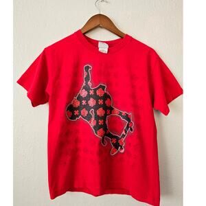 Y2K Youth Skater Shirt Rude Boyz Red L Skateboarder Streetwear Graphic 2000s Tee